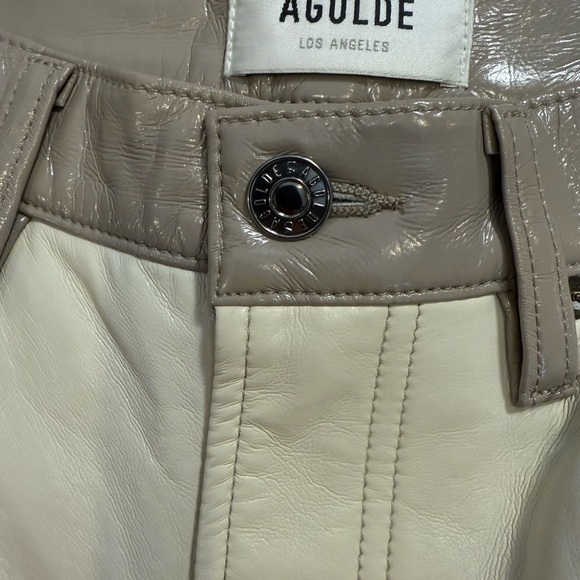 Agolde sz 27 Chic Two-Tone Leather Pants - Picture 3 of 4